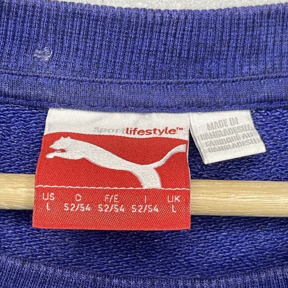 Puma Gradient Blue To Gray Crewneck Sweatshirt Pullover L - Picture 3 of 8